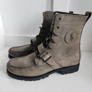 Polo Ralph Lauren Ranger Hi II Leather Nubuck Combat Boots Mens Size 10.5D